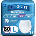 Medline FitRight Super Adult Incontinence Underwear front packaging view showing Large size details.