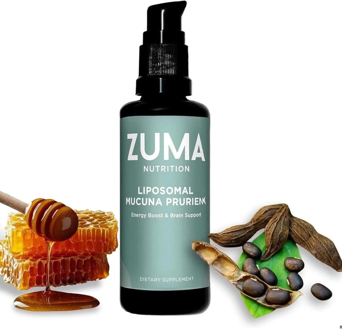 Zuma Nutrition Liposomal Mucuna Extract Tonic 30ml front view bottle for natural cognitive support