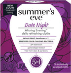 Summer's Eve Date Night Feminine Cleansing Wipes 16 count pack front view