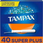 Tampax Cardboard Super Plus Tampons 40  front packaging view