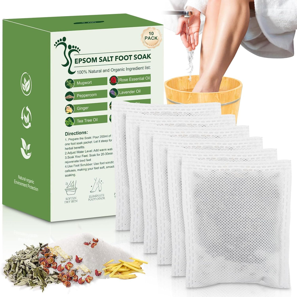 Mr. A Epsom Salt Foot Soak 10 pack front view