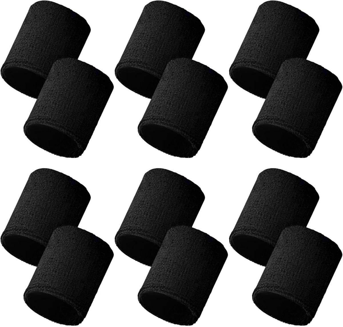 Giyawa 12 piece black sports sweatband set front view
