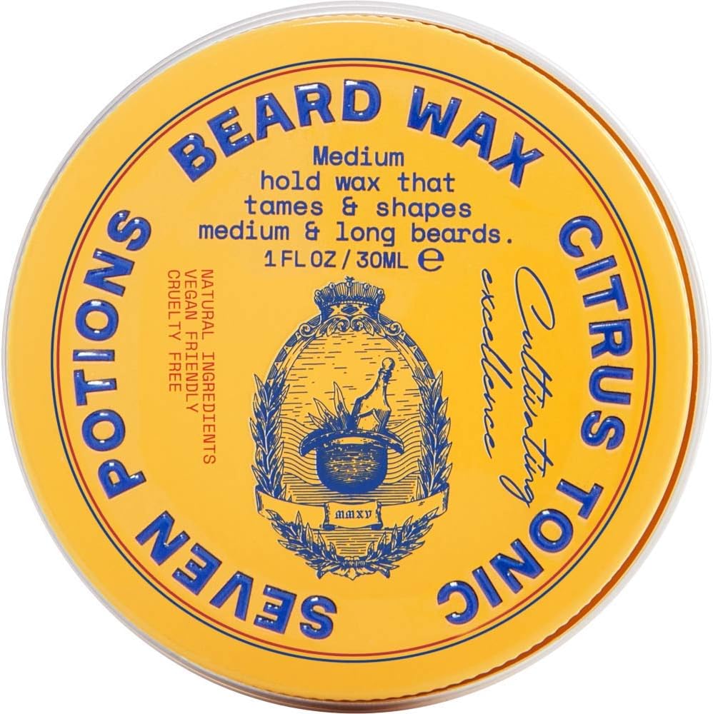 Seven Potions Beard Wax Citrus Tonic front view tin
