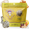 ODD BALLS Organic Energy Balls Lemon front packaging showing mushroom superfood benefits.
