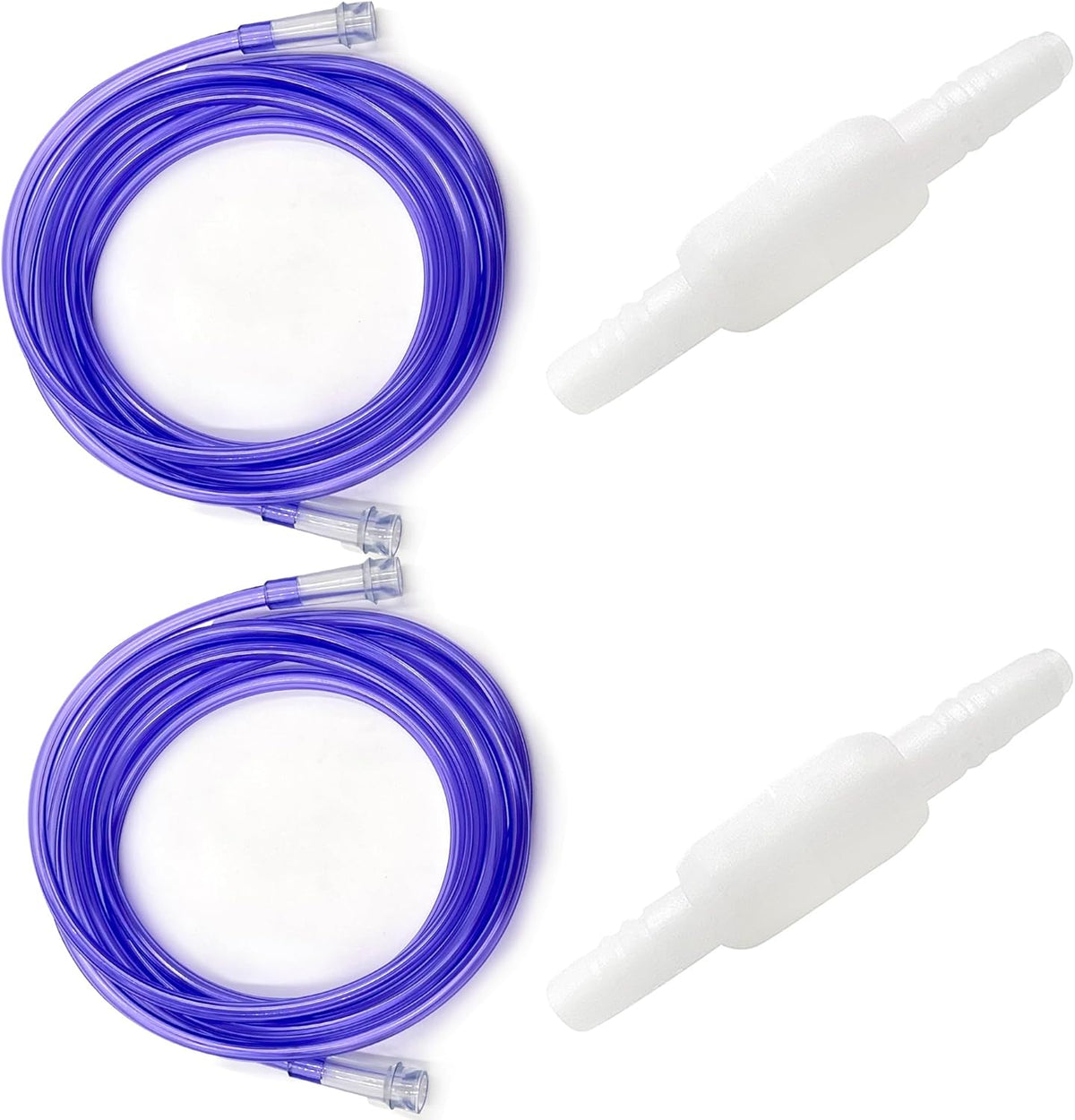 ResOne 2 Pack 25 Foot Purple Oxygen Supply Tubing front view for medical use.