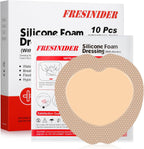 FRESINIDER Sacral Silicone Foam Dressing front view showing the 5 layer adhesive border packaging