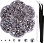 Aodse 6000 pieces silver nail pearls set in plum container