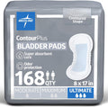 Medline ContourPlus Bladder Control Pads front packaging 168 count for ultimate absorbency.
