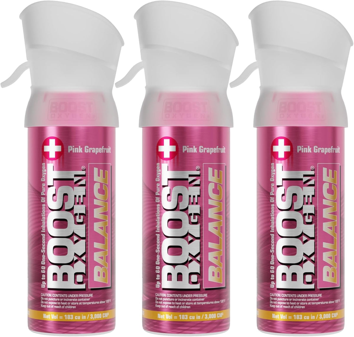 Boost Oxygen Pocket Size Balance Pink Grapefruit 3 Liter Canister front view