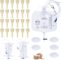 BeHerk external condom catheter kit with 24 latex sheaths and drainage bags