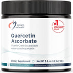 Designs for Health Quercetin-Ascorbate Powder jar front view showing authentic USA packaging.