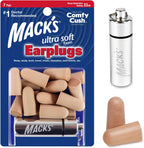 Mack's Ultra Soft Foam Earplugs 7 pair pack front view noise reduction