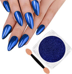 Siusio royal blue chrome nail powder jar front view