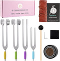 LeSage tuning forks for healing set front view in pink storage box