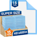 MILDPLUS disposable bed pads front view of packaging highlighting fifteen count fifteen hundred by two thousand millimeter dimensions.