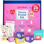 RedDrop Tween Period Kit 76 pieces front view showing full box contents.