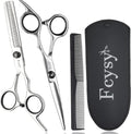 Fcysy professional hair cutting scissors set front view showing premium stainless steel shears and texturizing kit