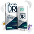 Certain Dri Extra Strength Clinical Antiperspirant Solid front view packaging for hyperhidrosis control