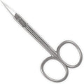 Refine premium cuticle scissors front view showing the fine pointed tip