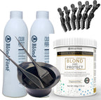 Blond Forte professional hair lightening bleaching powder kit front view showcasing the tub and developer bottle.