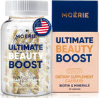 Moerie Ultimate Hair Boost Supplement sixty capsules front view bottle for hair growth vitamins