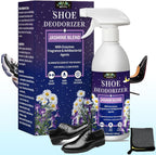 Meuvcol Shoe Deodorizer Spray front view of the 17.6 fluid ounce bottle highlighting powerful odor elimination for stinky footwear