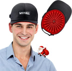 WEETALL cordless red light therapy cap for hair growth front view showing the sleek black baseball hat design.