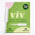 Viv For Your V Organic Cotton Tampons 18 count box front view