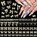 AnoleAir 180 pieces gold bow nail charms front view