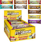 FITCRUNCH Snack Size Protein Bars, 6-Layer Baked Bar, 3g of Sugar, Gluten Free & Soft Cake Core (9 Count, Flavor Lovers) - Image 1