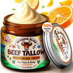 Beef Tallow for Skin - Moisturizer Cream - 100% Grass Fed - Whipped Beef Tallow - Organic Jojoba Oil - Organic Shea Butter - Supports Eczema, Rosacea+ - Made in USA - Citrus Breeze - 2 oz - Image 1