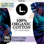 L. Ultra Thin Pads 96 count front packaging showing organic cotton label.