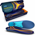 Dr. Scholl's Plantar Fasciitis Orthotic Insoles front view showing blue 3D arch support.