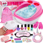 Bobuexer Kids Spa Day Kit front view with foot bath and accessories.