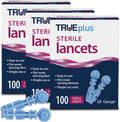 TRUEplus Single Use Safety Lancets Bundle front view of boxes showing 300 count packaging