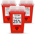 Oakridge Products Sharps Container pack of three 1 quart biohazard disposal bins