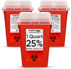 Oakridge Products Sharps Container pack of three 1 quart biohazard disposal bins