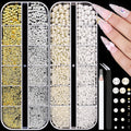 Belleboost 7500 Pieces 3D Nail Charms kit front view with tools