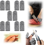 Bolsdoic cut resistant finger cots front view showing grey knit material