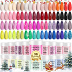 Lavender Violets 36 Colors Dip Powder Nail Kit showing an array of rainbow glitter and solid