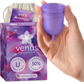Venus Large Menstrual Cup purple front view medical grade silicone
