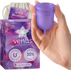 Venus Large Menstrual Cup purple front view medical grade silicone