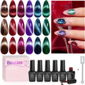 Beetles Cat Eye Sparkle 6 Colors Gel Polish Set front view