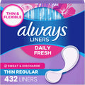 Always Daily Fresh Thin Panty Liners front view 432 count bulk pack