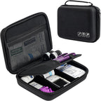 ProCase diabetic supplies hard travel case front view showing sleek black shockproof exterior