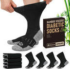 Nolunt diabetic crew socks for men four pairs front view packaging