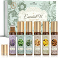 Snowsen Essential Oils Roll On Set front view featuring six aromatherapy bottles.