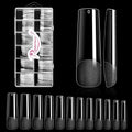 Ranrose XXL long straight nail tips in a 240 piece clear storage box stick on nails
