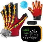 MZU Heated Rehabilitation Robot Glove front view showing LED control screen for stroke therapy.