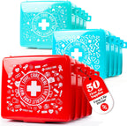 EVERLIT CARE Pocket-Aid Mini First Aid Kit front view showing red hard shell case.
